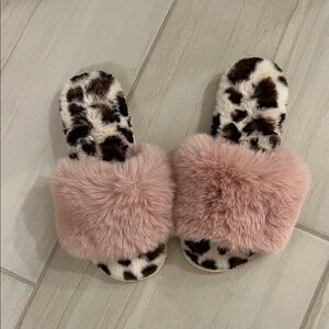 Shiraleah Blush and Animal Print Slippers
